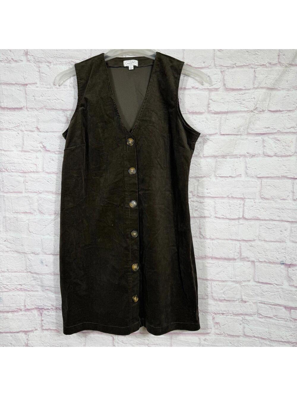 Mud Pie Large Corduroy Button-Front Sleeveless Dress
